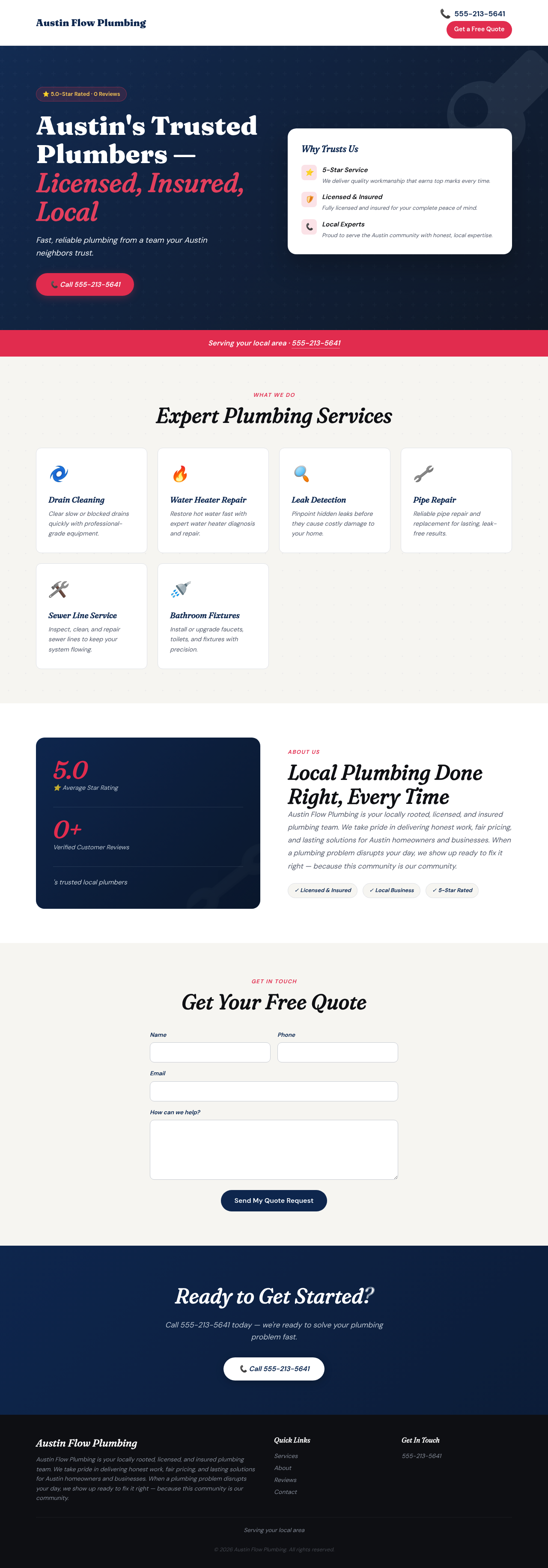 Austin Flow Plumbing — live site preview
