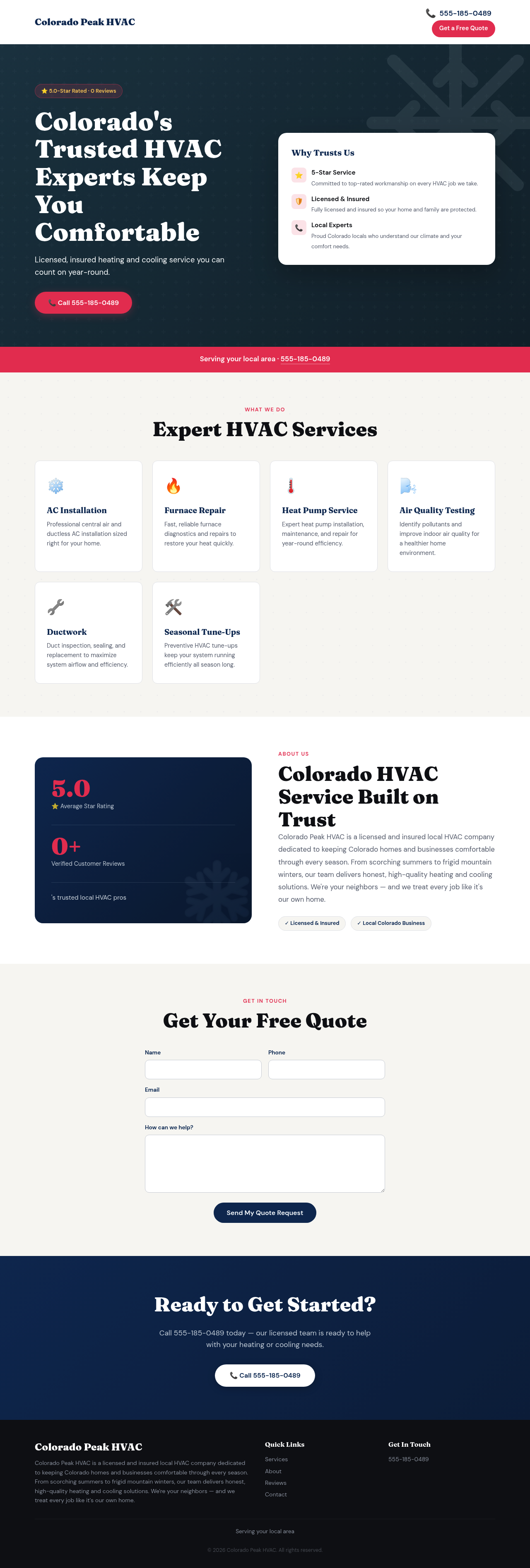 Colorado Peak HVAC — live site preview